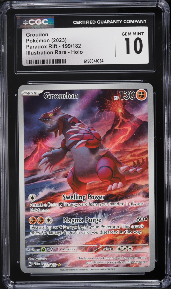 2023 Pokemon Scarlet & Violet Paradox Rift IR Groudon #199 CGC 10 GEM MINT