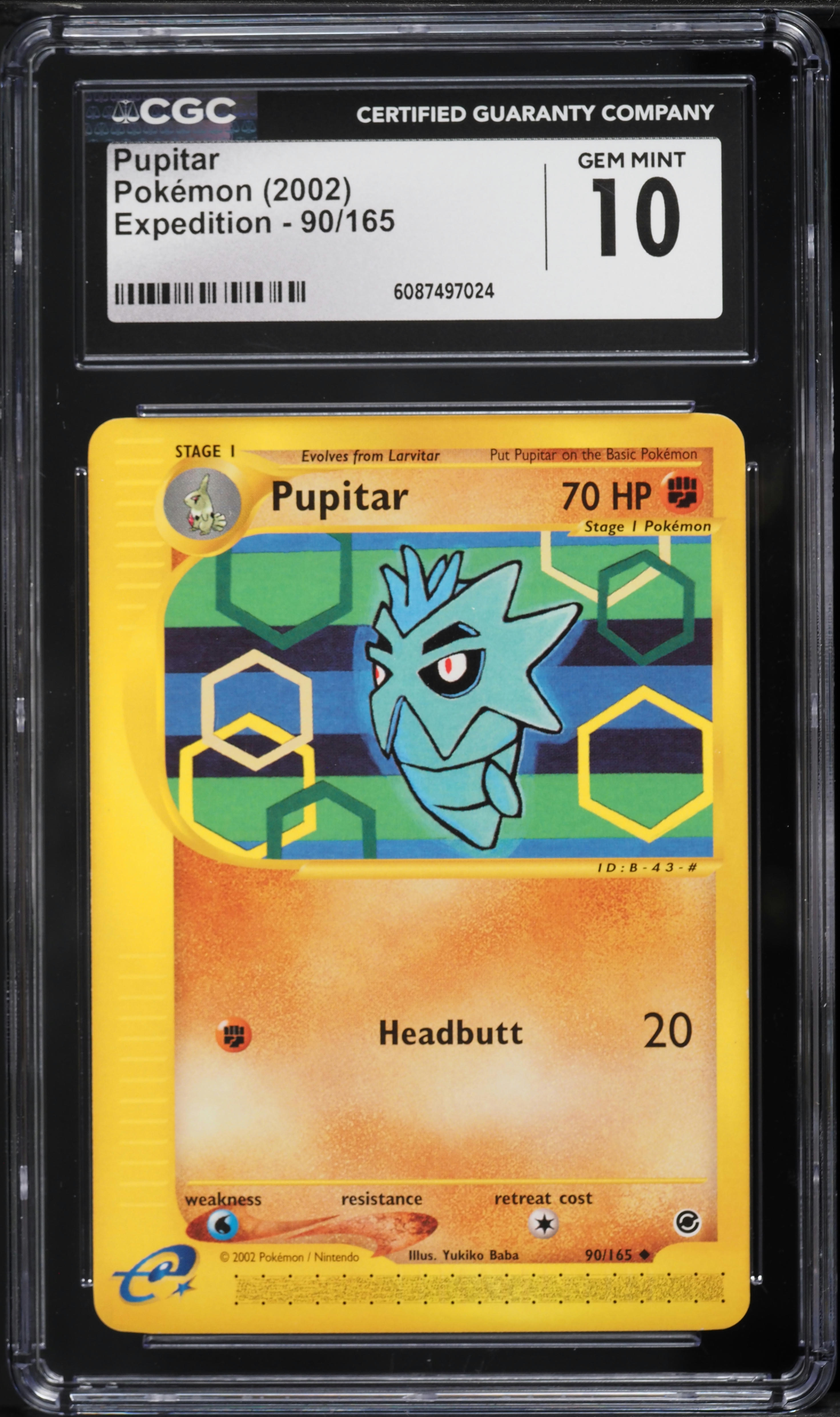 2002 Pokemon Expedition Pupitar #90 CGC 10 GEM MINT