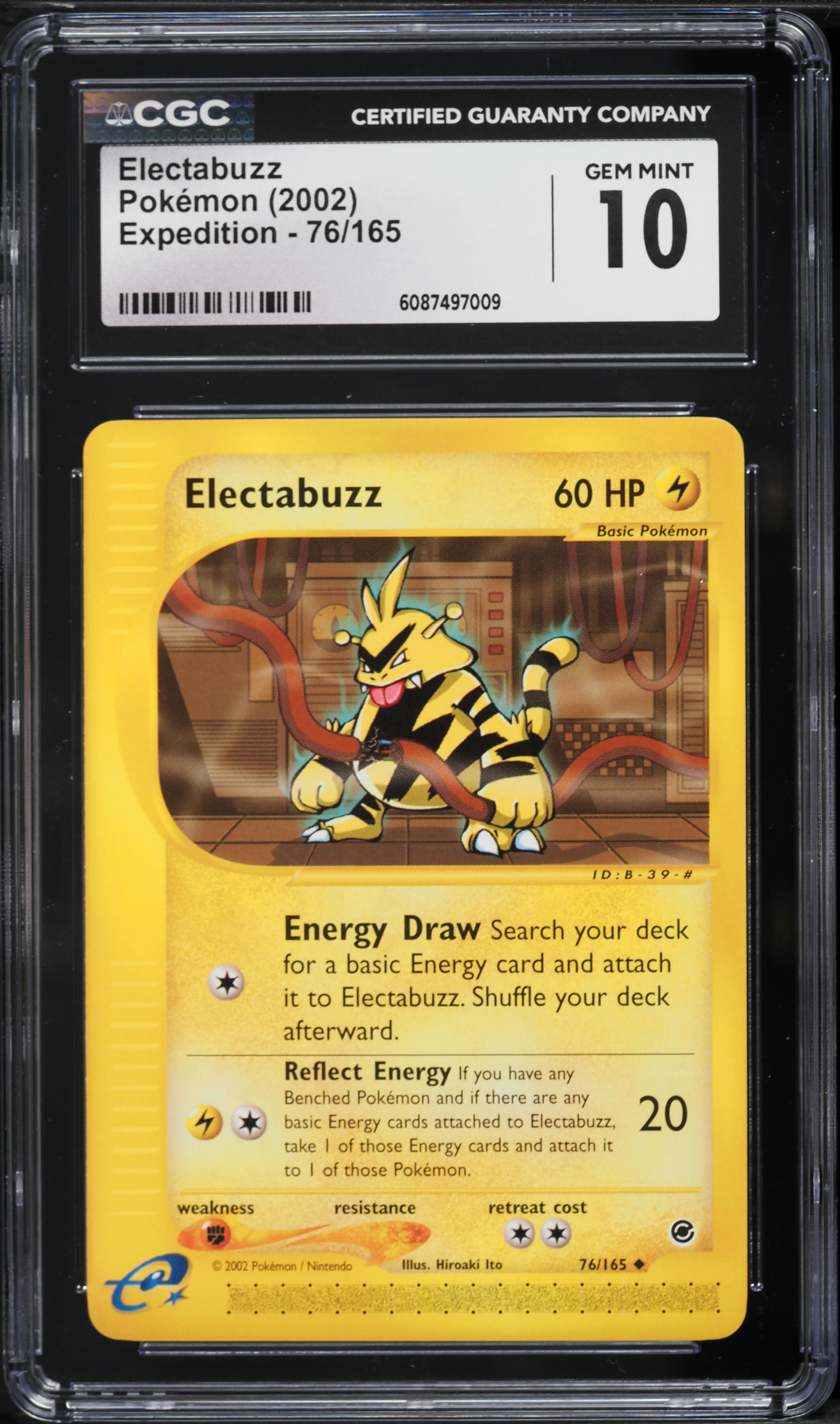 2002 Pokemon Expedition Electabuzz #76 CGC 10 GEM MINT