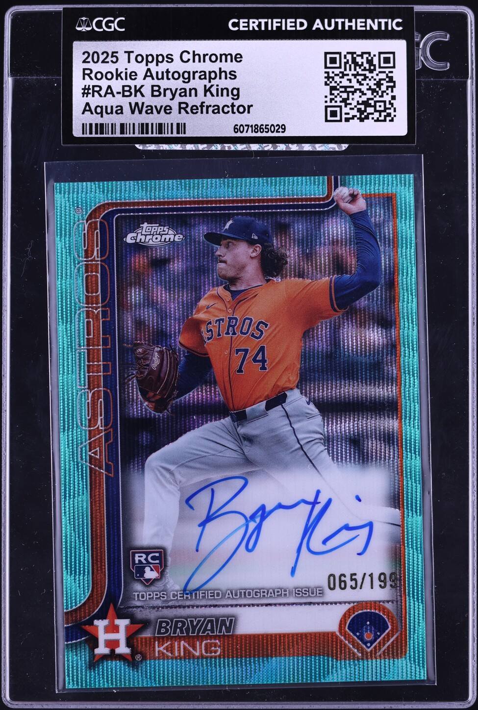 2025 Topps Chrome Aqua Wave Refractor Bryan King ROOKIE AUTO