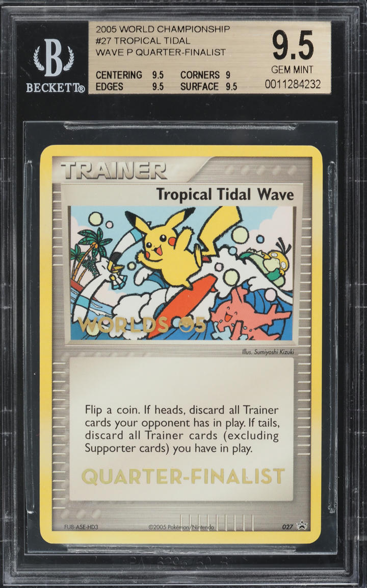2005 Pokemon World Championship Quarter-Finalist Tropical Tidal Wave #27 BGS 9.5