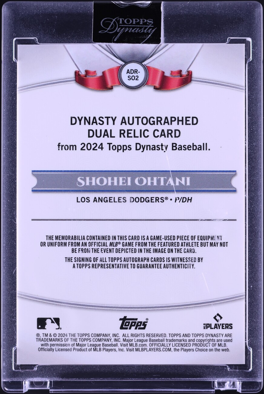 2024 Topps Dynasty Dual Silver Shohei Ohtani PATCH AUTO /5 #ADR-SO2