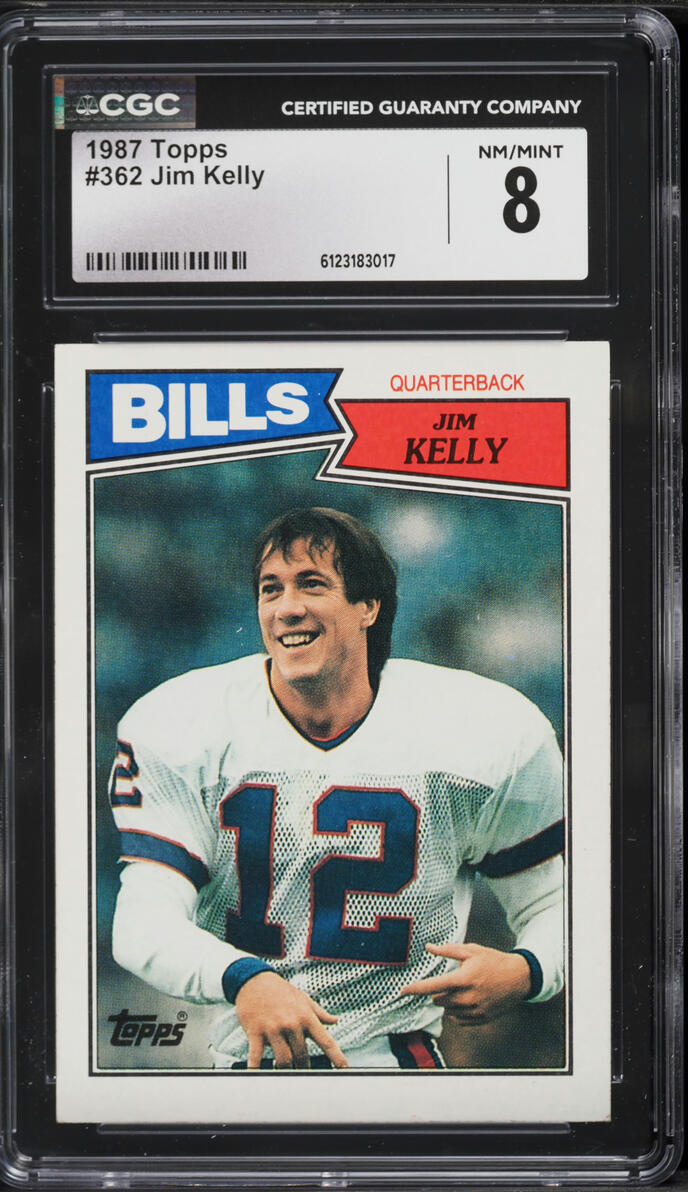 1987 Topps Football Jim Kelly ROOKIE #362 CGC 8 NM-MT