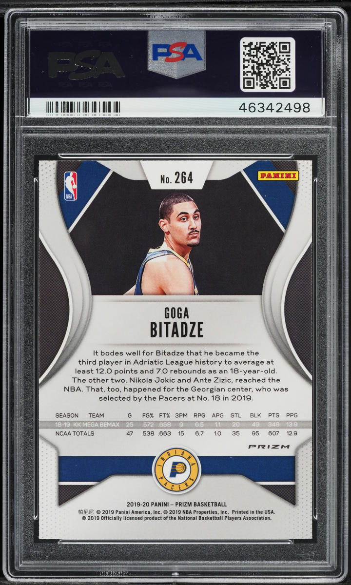 2019 Panini Prizm Silver Goga Bitadze ROOKIE #264 PSA 9 MINT