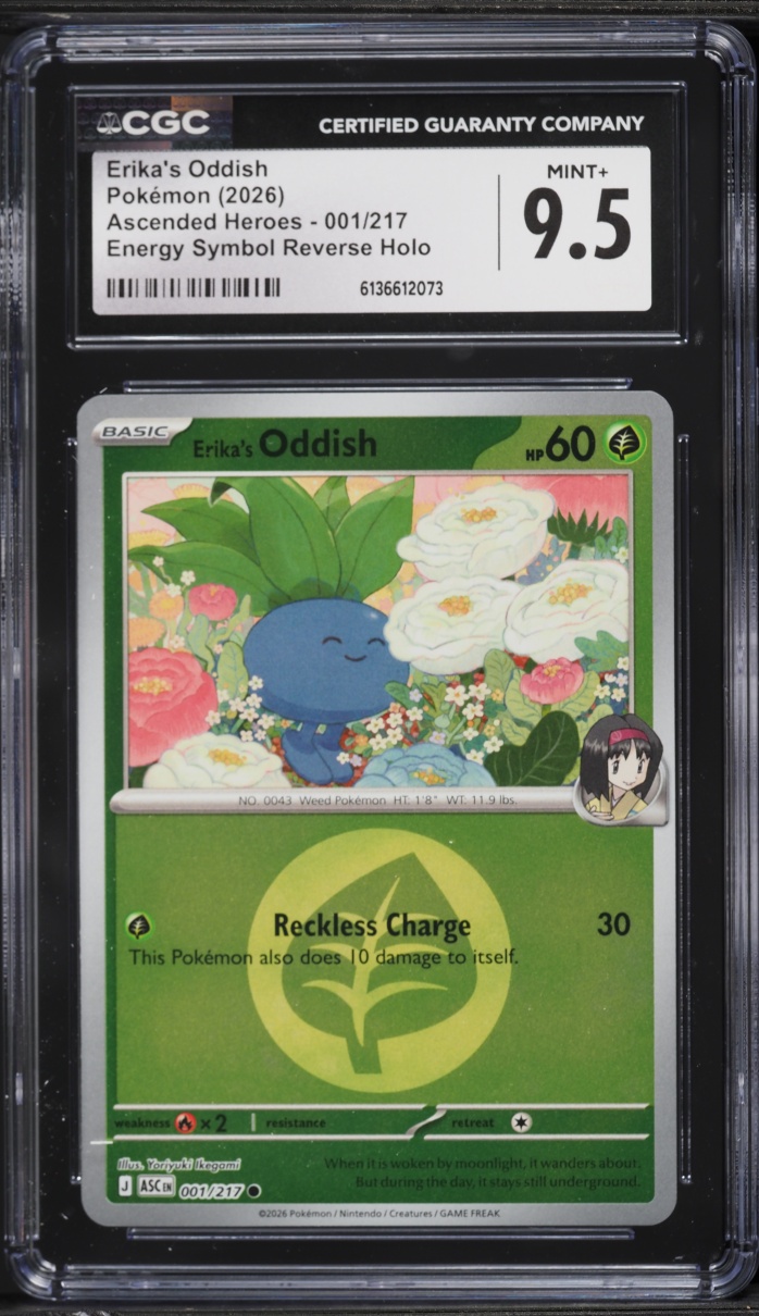 2026 Pokemon Mega Evolution Ascended Heroes Energy Symbol Holo Erika's Oddish #1 CGC 9.5 MINT+