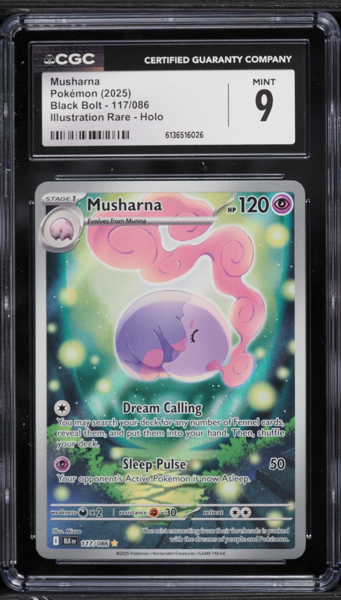 2025 Pokemon Scarlet & Violet Black Bolt IR Musharna #117 CGC 9 MINT