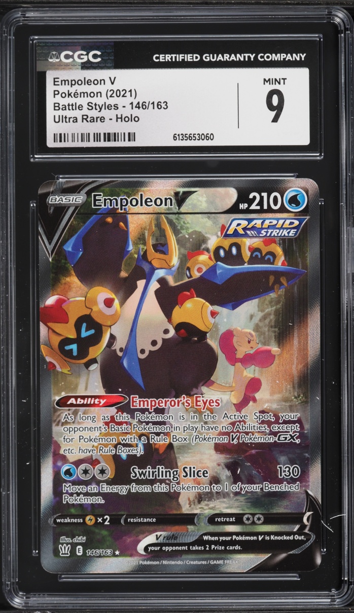 2021 Pokemon Sword & Shield Battle Styles Alt Art Empoleon V #146 CGC 9 MINT