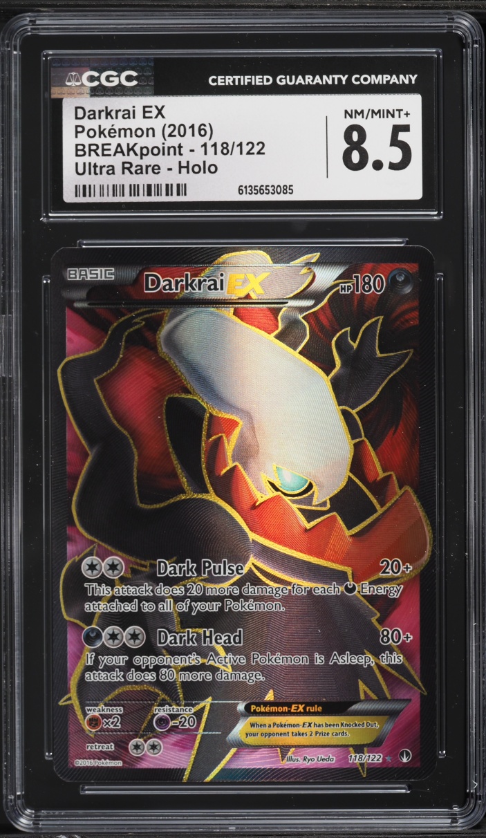 2016 Pokemon XY BREAKpoint Full Art Darkrai EX #118 CGC 8.5 NM-MT+