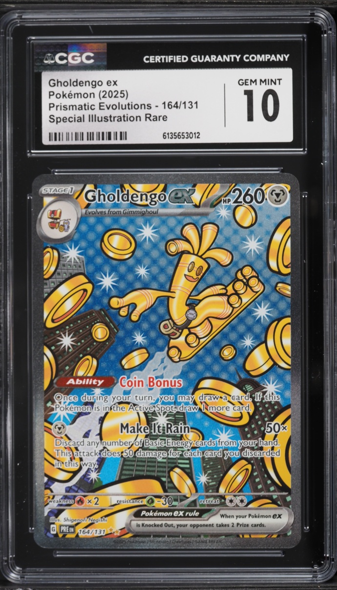 2025 Pokemon Scarlet & Violet Prismatic Evolutions SIR Gholdengo Ex #164 CGC 10 GEM MINT