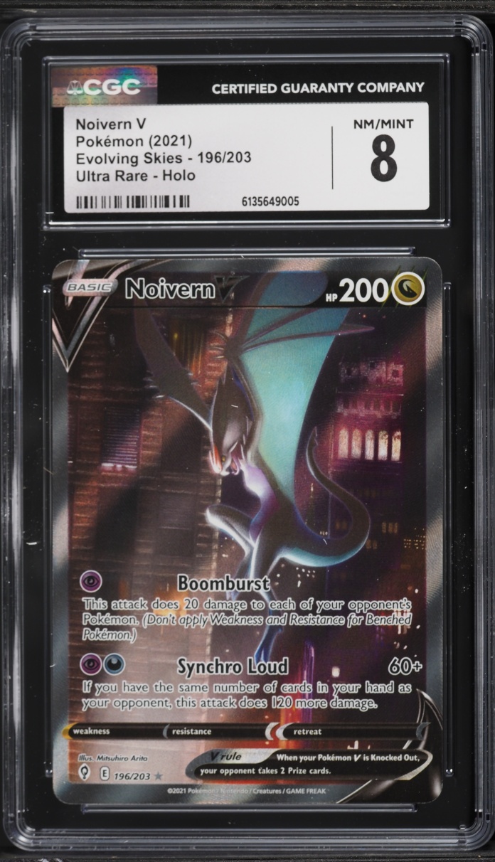 2021 Pokemon Sword & Shield Evolving Skies Alt Art Noivern V #196 CGC 8 NM-MT