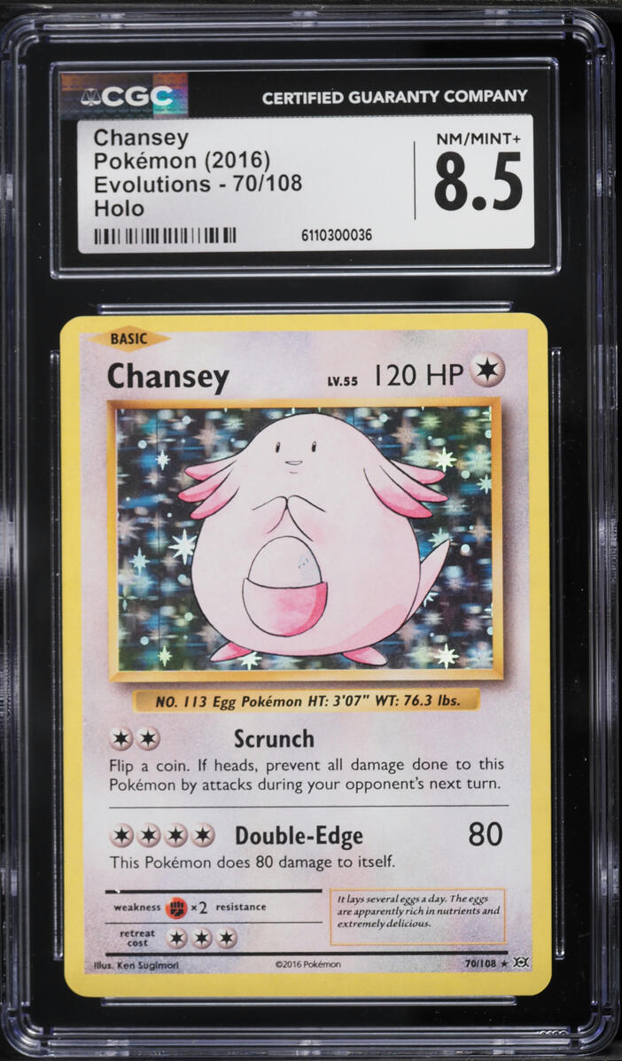 2016 Pokemon XY Evolutions Holo Chansey #70 CGC 8.5 NM-MT+