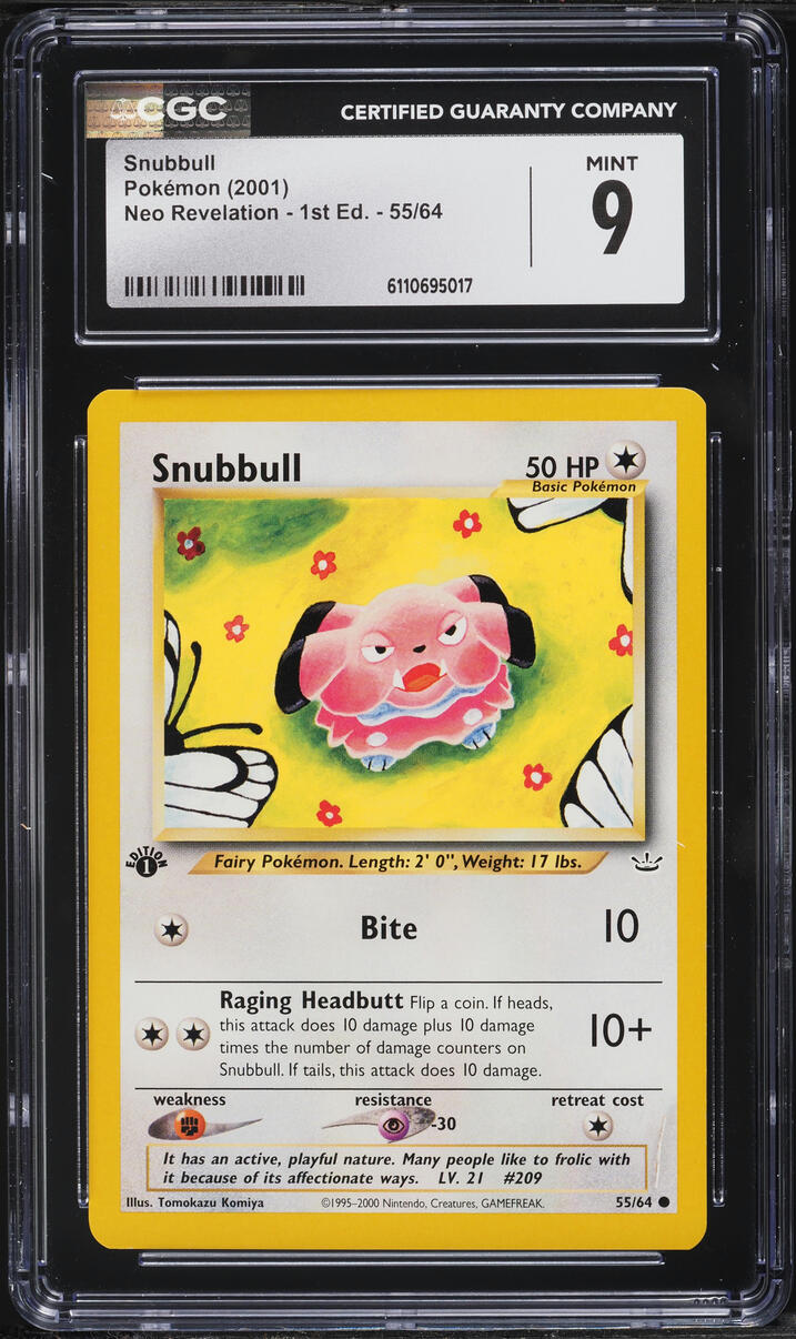 2001 Pokemon Neo Revelation 1st Edition Snubbull #55 CGC 9 MINT