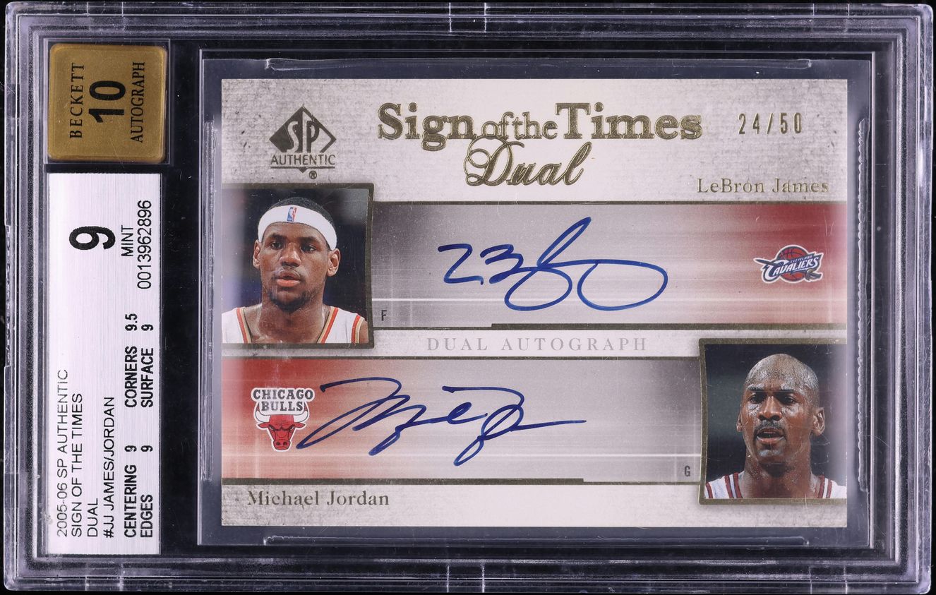 2005 SP Authentic Sign Of The Times LeBron James Michael Jordan AUTO ...