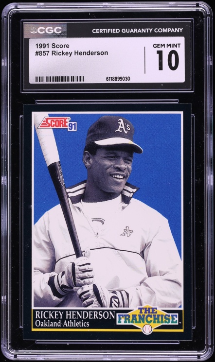 1991 Score Rickey Henderson #857 CGC 10 GEM MINT