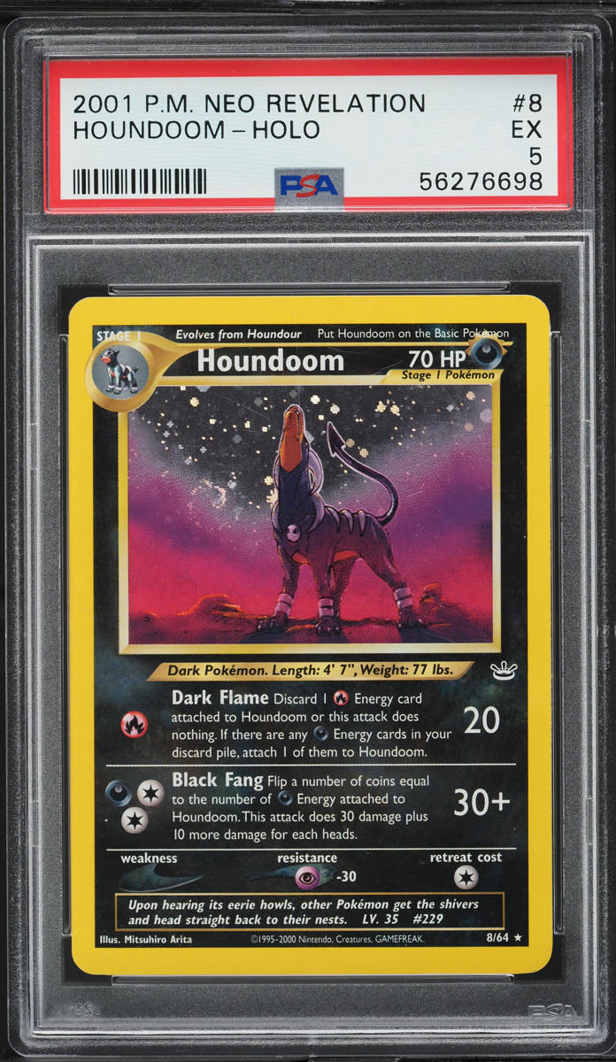 2001 Pokemon Neo Revelation Holo Houndoom #8 PSA 5 EX
