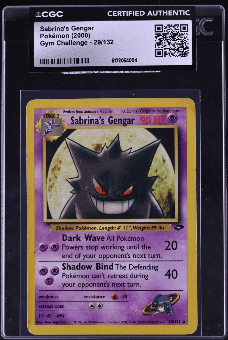 2000 Pokemon Gym Challenge Sabrina's Gengar #29 CGC AUTH