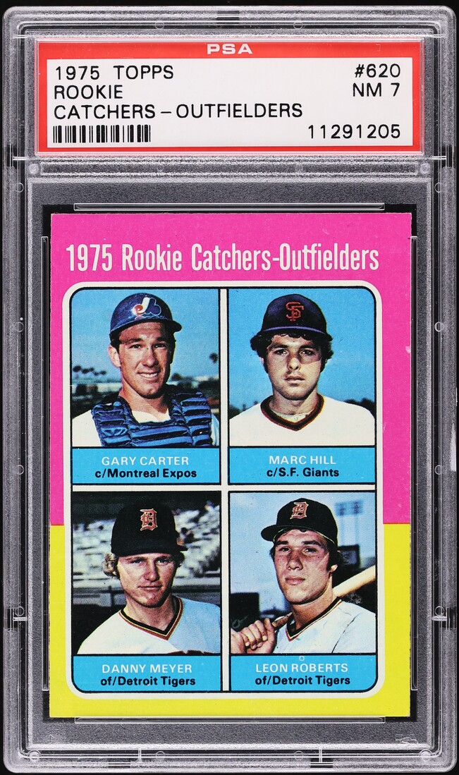1975 Topps Gary Carter Marc Hill Danny Meyer Leon Roberts ROOKIE #620 PSA 7 NRMT