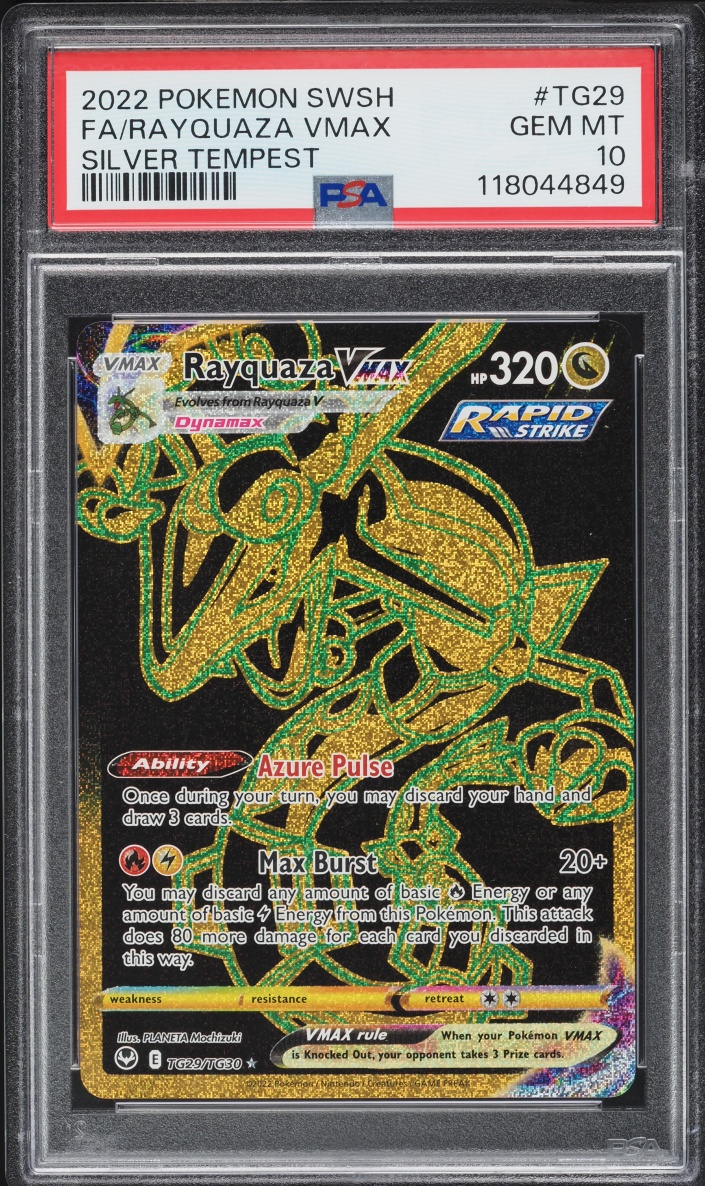 2022 Pokemon Sword & Shield Silver Tempest Full Art Rayquaza VMAX #TG29 PSA 10 GEM MINT