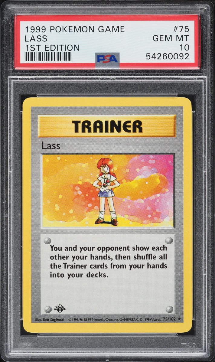 1999 Pokemon Base Set Shadowless 1st Edition Lass #75 PSA 10 GEM MINT