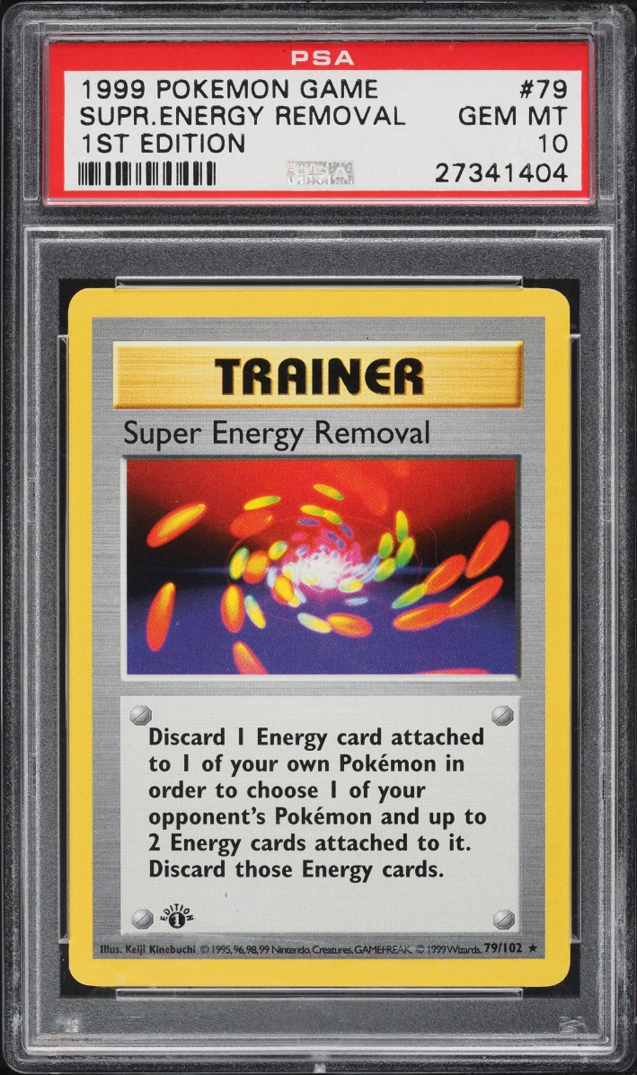 1999 Pokemon Base Set Shadowless 1st Edition Super Energy Removal #79 PSA 10 GEM MINT