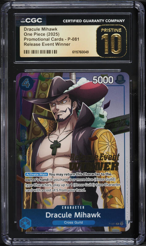 2025 One Piece Promos Release Event Winner Alt Art Dracule Mihawk