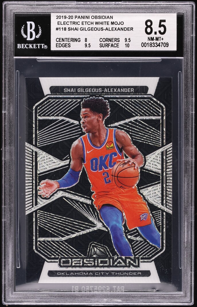 2019 Panini Obsidian Electric Etch White Mojo Shai Gilgeous-Alexander 1/1 #118 BGS 8.5 NM-MT+ - Photo 1