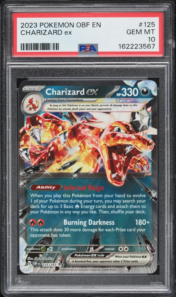 2023 Pokemon Scarlet & Violet Obsidian Flames Holo Charizard Ex #125 PSA 10 GEM MINT
