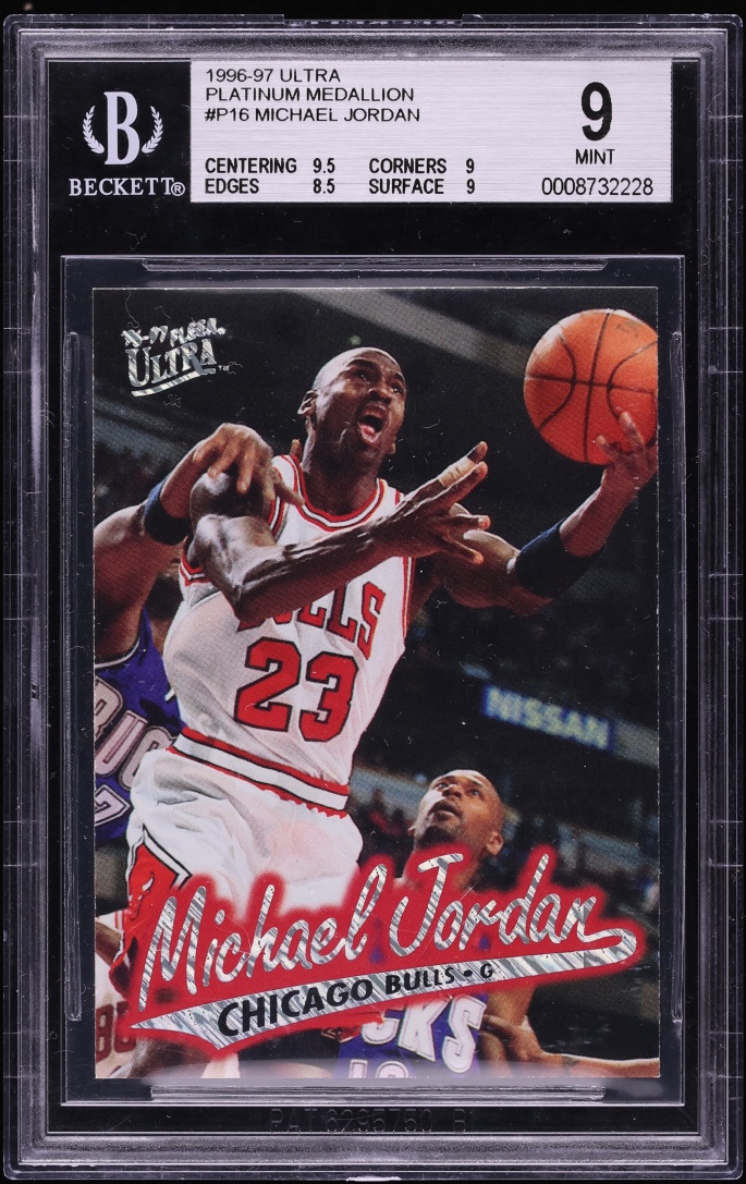 1996 Ultra Platinum Medallion Michael Jordan #P16 BGS 9 MINT