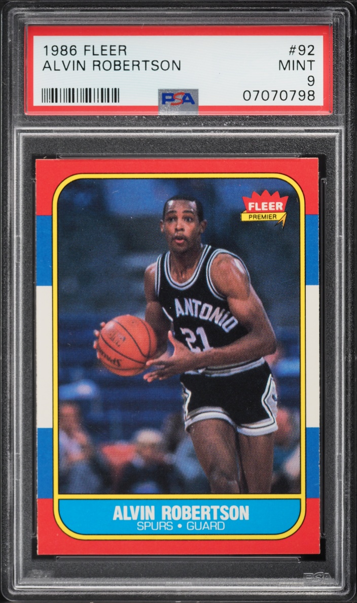 1986 Fleer Basketball Alvin Robertson #92 PSA 9 MINT