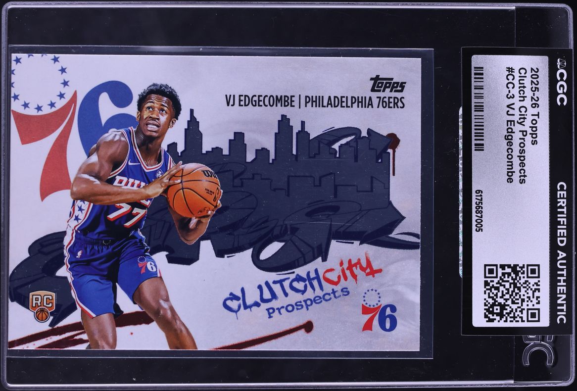 2025 Topps Clutch City Prospects VJ Edgecombe ROOKIE #CC-3 CGC AUTH