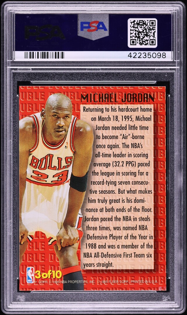 1995 Ultra Double Trouble Gold Medallion Michael Jordan #3 PSA 10 GEM MINT