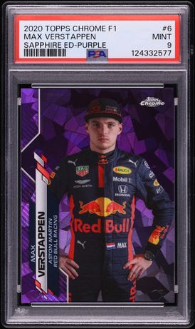 2020 Topps Chrome Formula 1 F1 Sapphire Aqua Max Verstappen /99