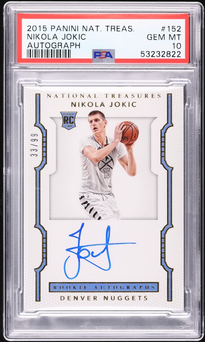 2015 National Treasures Nikola Jokic ROOKIE AUTO /99 #152 PSA 10 GEM MINT