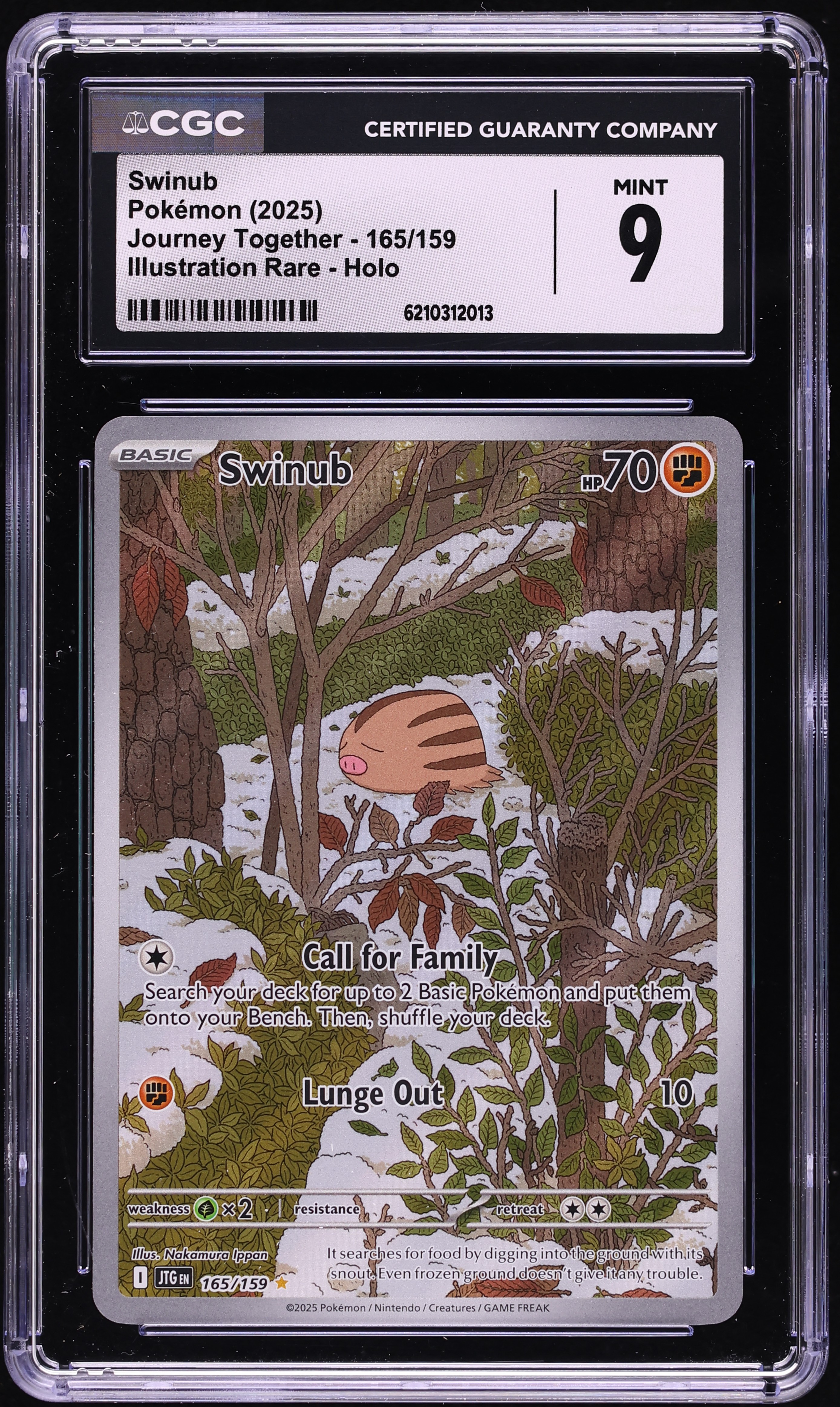 2025 Pokemon Scarlet & Violet Journey Together IR Swinub #165 CGC 9 MINT
