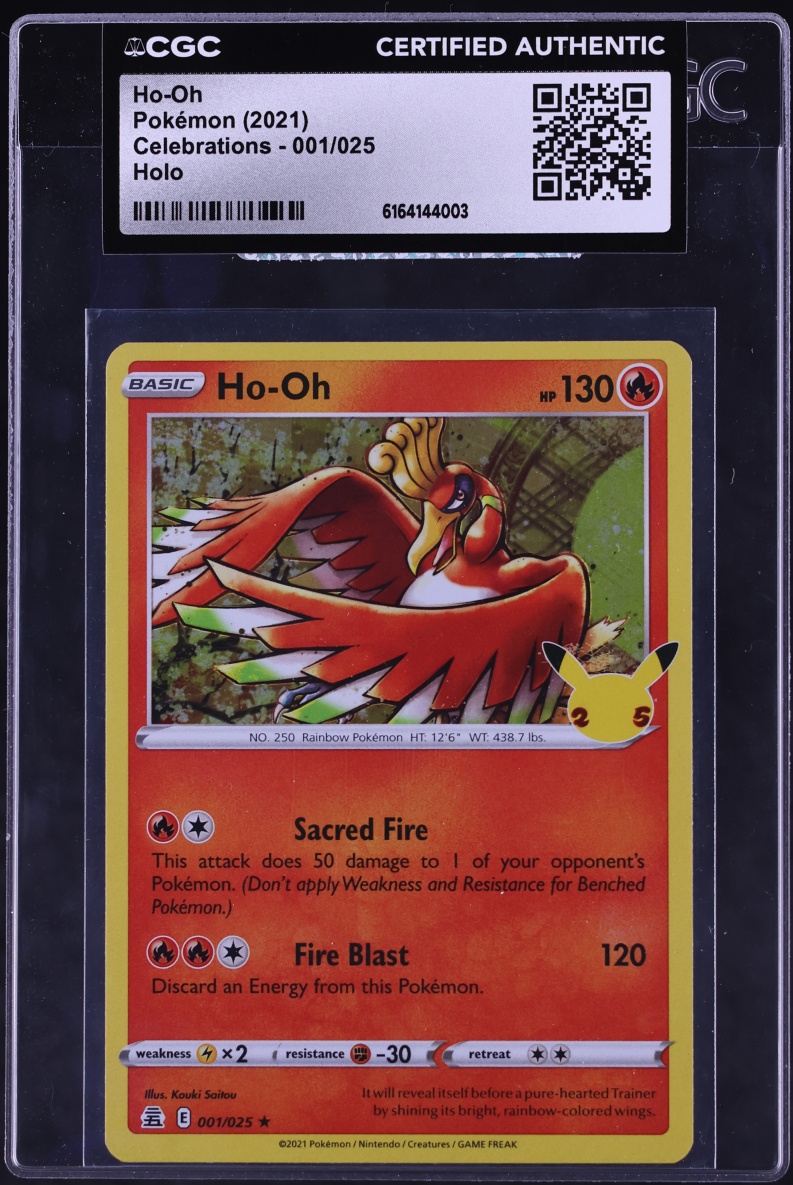 2021 Pokemon Sword & Shield Celebrations Holo Ho-Oh #1 CGC AUTH