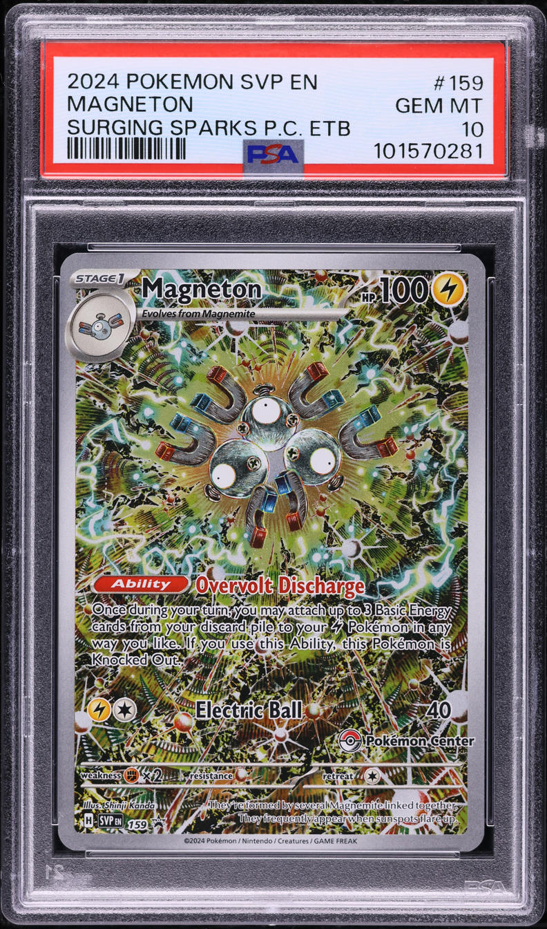2024 Pokemon Scarlet & Violet Promo Surging Sparks ETB Center Magneton #159 PSA 10 GEM MINT