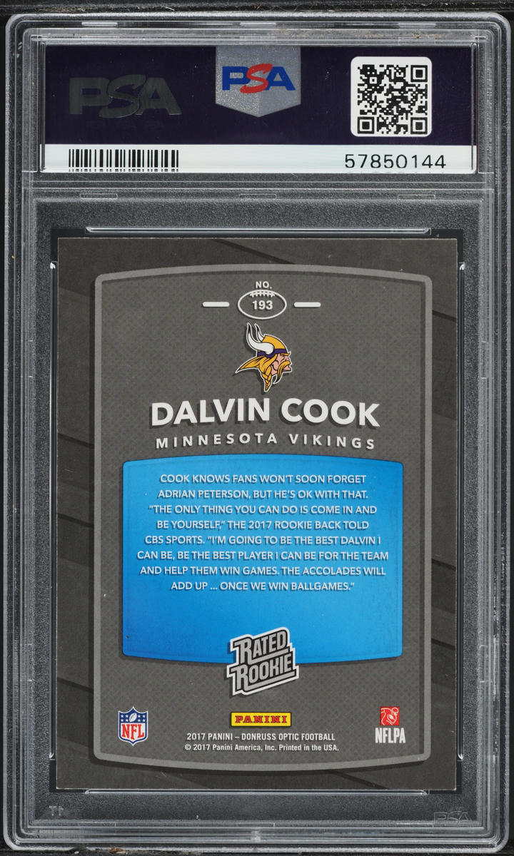 2017 Donruss Optic Dalvin Cook ROOKIE #193 PSA 8 NM-MT