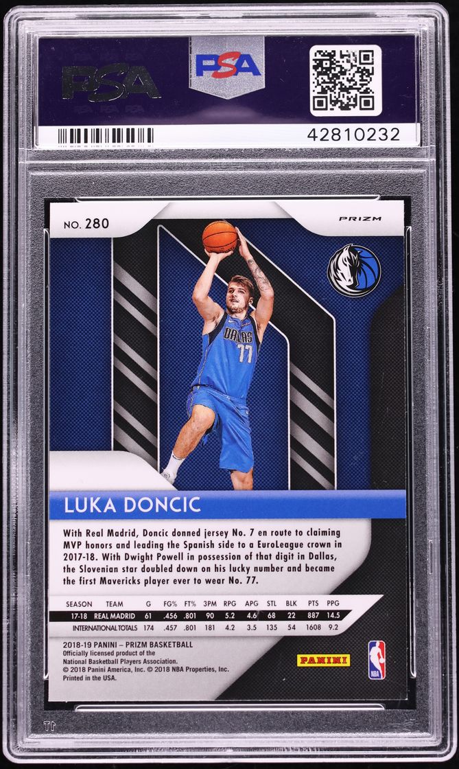 2018 Panini Prizm Silver Luka Doncic ROOKIE #280 PSA 10 GEM MINT
