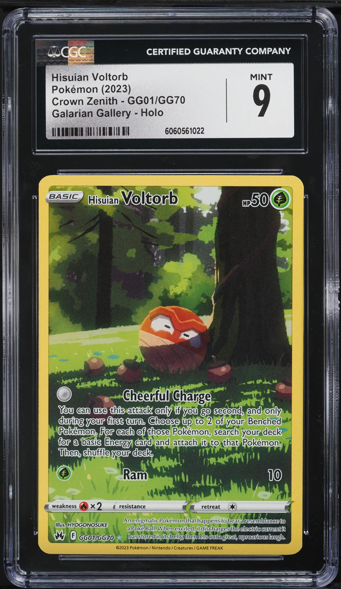 2023 Pokemon SWSH Crown Zenith Full Art Hisuian Voltorb #GG01 CGC 9 MINT