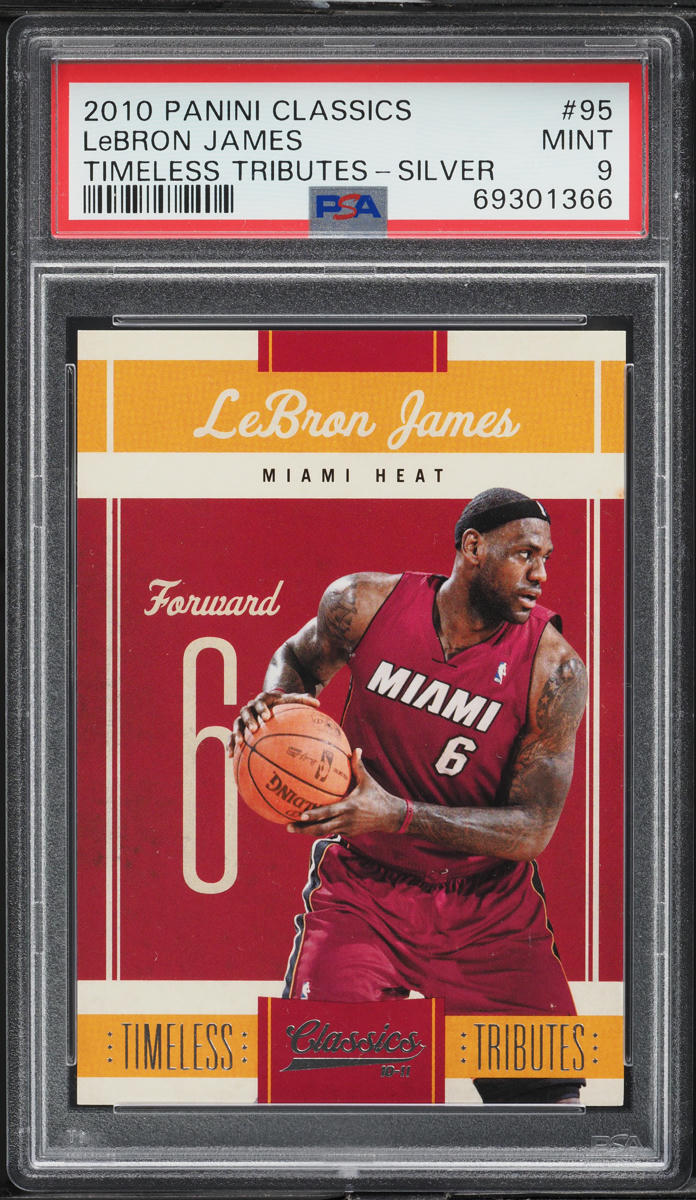 2010 Panini Classics Timeless Tributes Silver LeBron James /250 #95 PSA 9 MINT