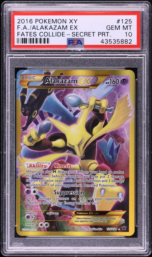 2016 Pokemon XY Fates Collide SEC Alakazam EX #125 PSA 10 GEM MINT