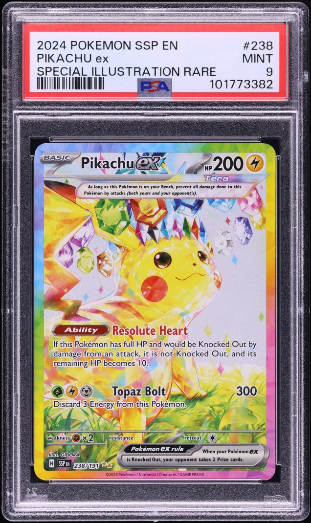 2024 Pokemon Scarlet & Violet Surging Sparks SIR Pikachu Ex #238 PSA 9 MINT