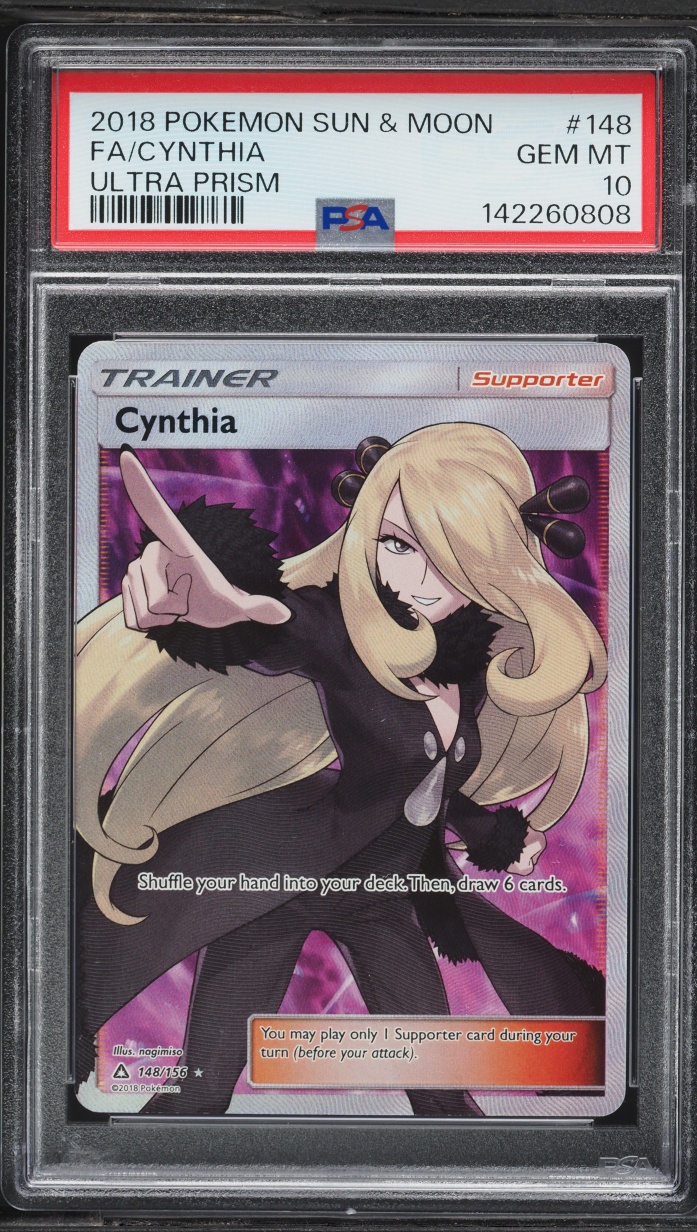 2018 Pokemon Sun & Moon Ultra Prism Full Art Cynthia #148 PSA 10 GEM MINT
