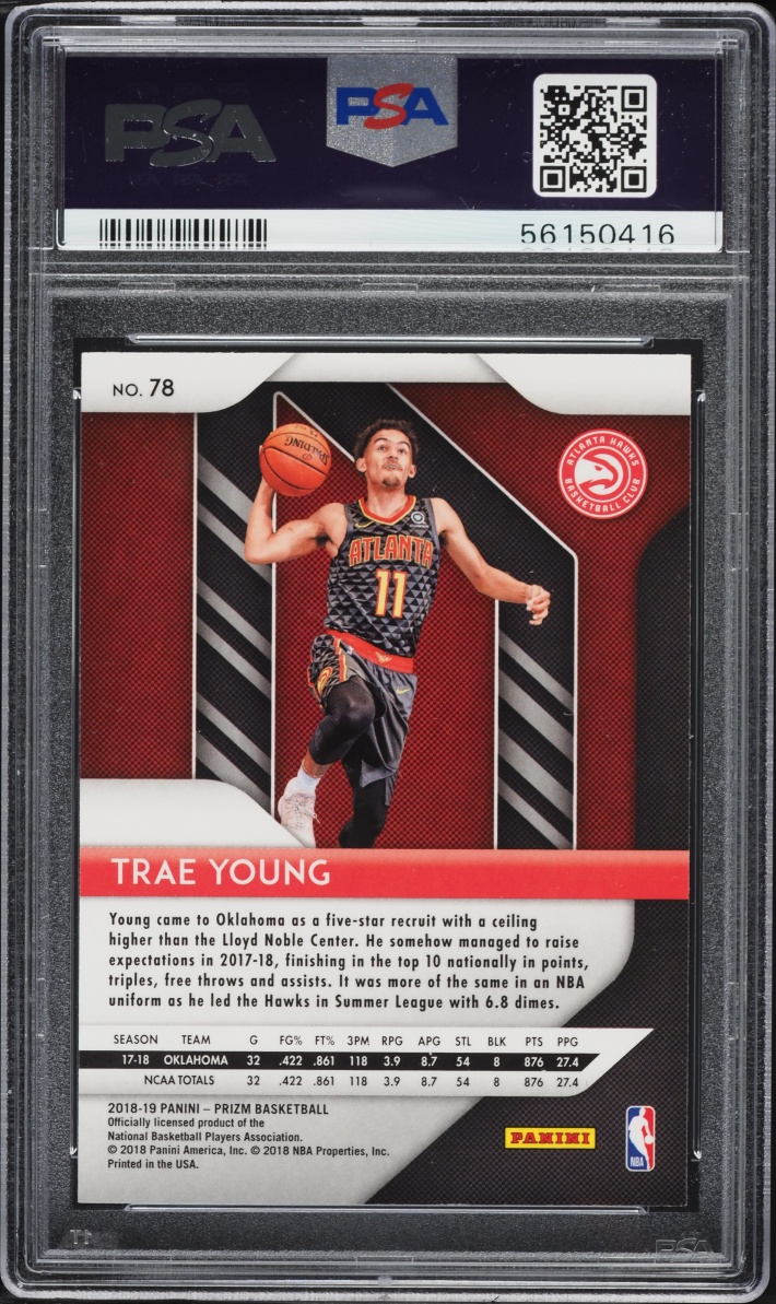 2018 Panini Prizm Trae Young ROOKIE #78 PSA 9 MINT