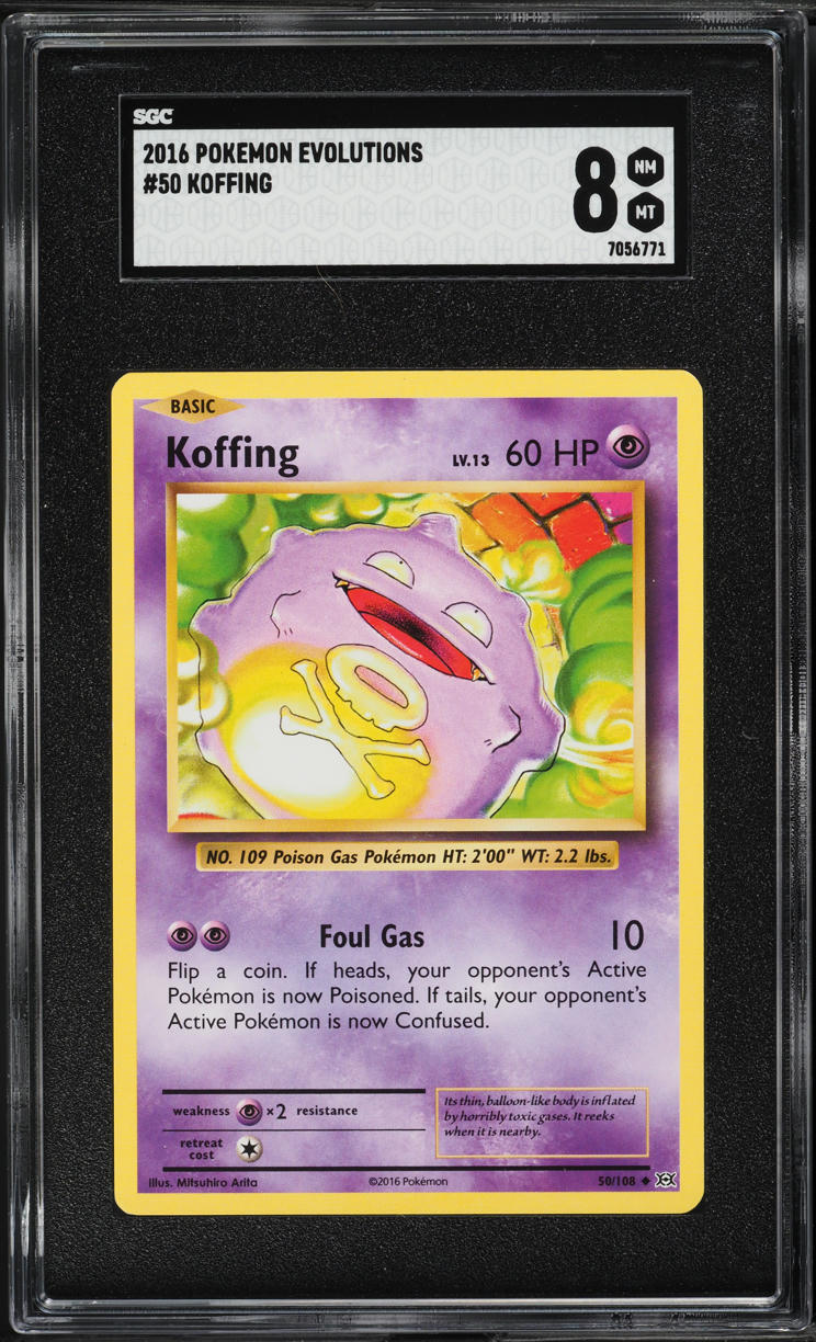 2016 Pokemon XY Evolutions Koffing #50 SGC 8 NM-MT