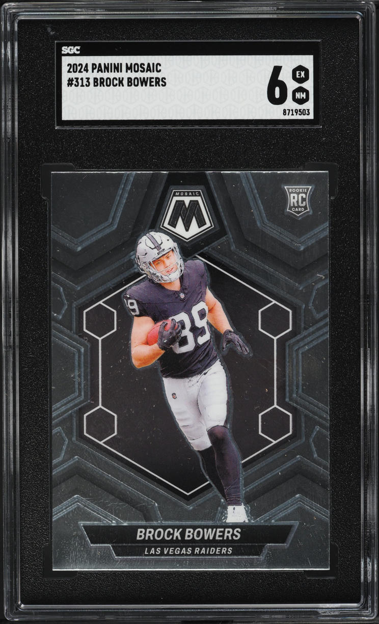 2024 Panini Mosaic Brock Bowers ROOKIE #313 SGC 6 EXMT