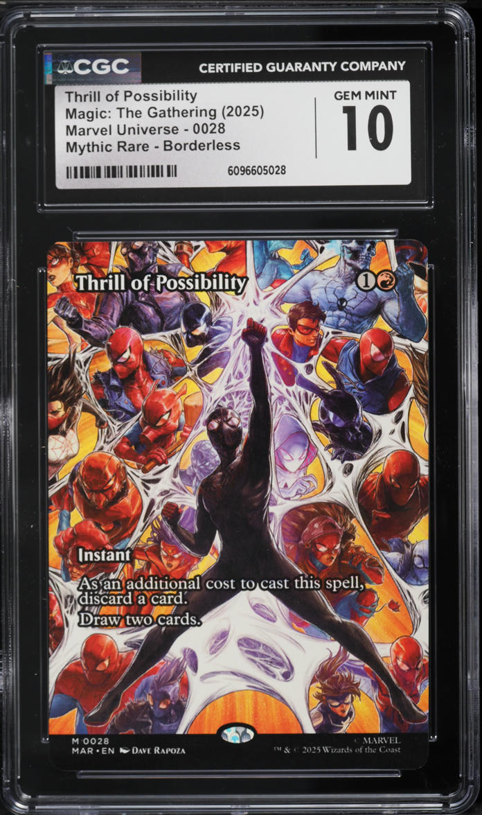 2025 Magic The Gathering MTG Marvel Universe Borderless Thrill Of Possibility #0028 CGC 10 GEM