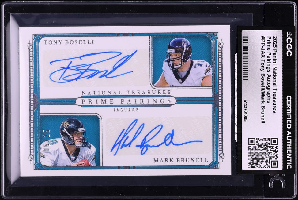 2025 National Treasures Prime Pairings Tony Boselli Mark Brunell AUTO /25 #PP-JAX CGC AUTH