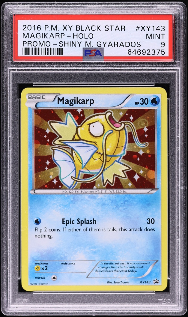 2016 Pokemon XY Black Star Promo Shiny Magikarp #XY143 PSA 9 MINT