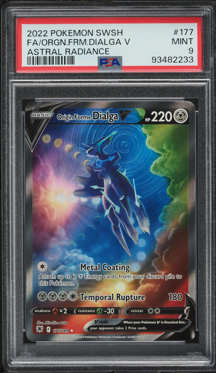 2022 Pokemon SWSH Astral Radiance Full Art Origin Forme Dialga V #177 PSA 9 MINT